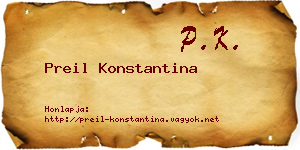 Preil Konstantina névjegykártya